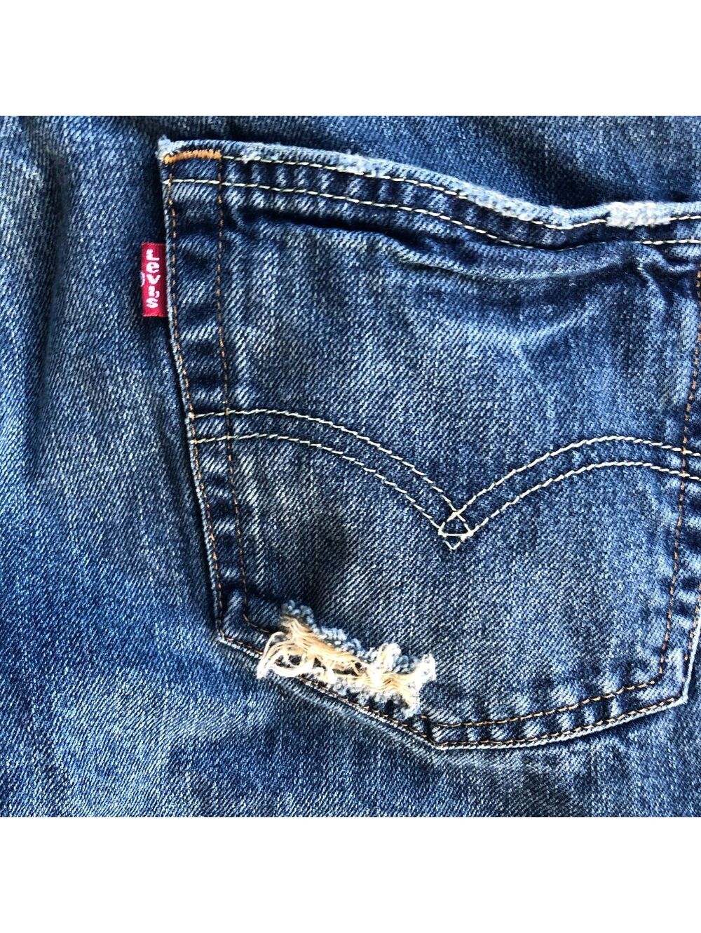 Levi's 511 Distressed Blue Denim Jeans Made in Colombia 34x32 - Picture 8 of 10